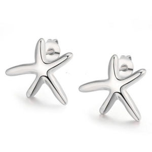 CUTE 18K White Gold-Filled Starfish Stud E…